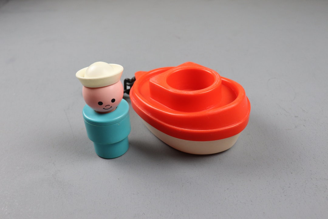 Vintage Fisher Price Jumbo Sailor and Boat Etsy