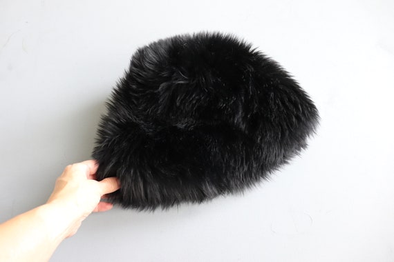 Vintage Faux Fur Black Women's Winter Hat - image 2