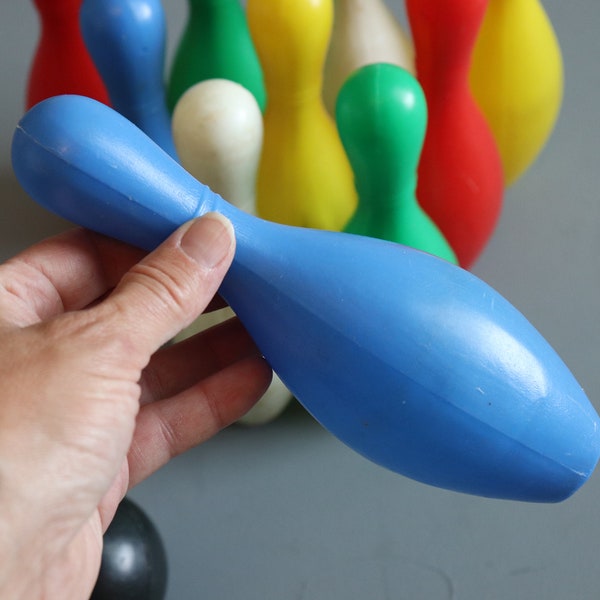 Vintage Children's Plastic Bowling Pin Set