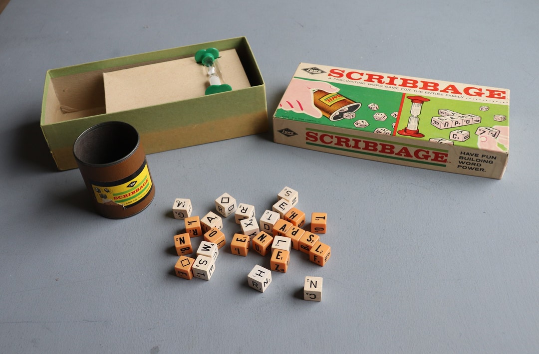 Vintage Scribbage Word Game - Etsy