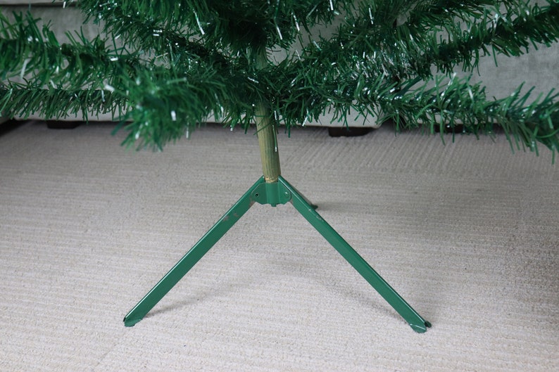 Vintage 4 ft tall Mid Century Green Christmas Tree image 4