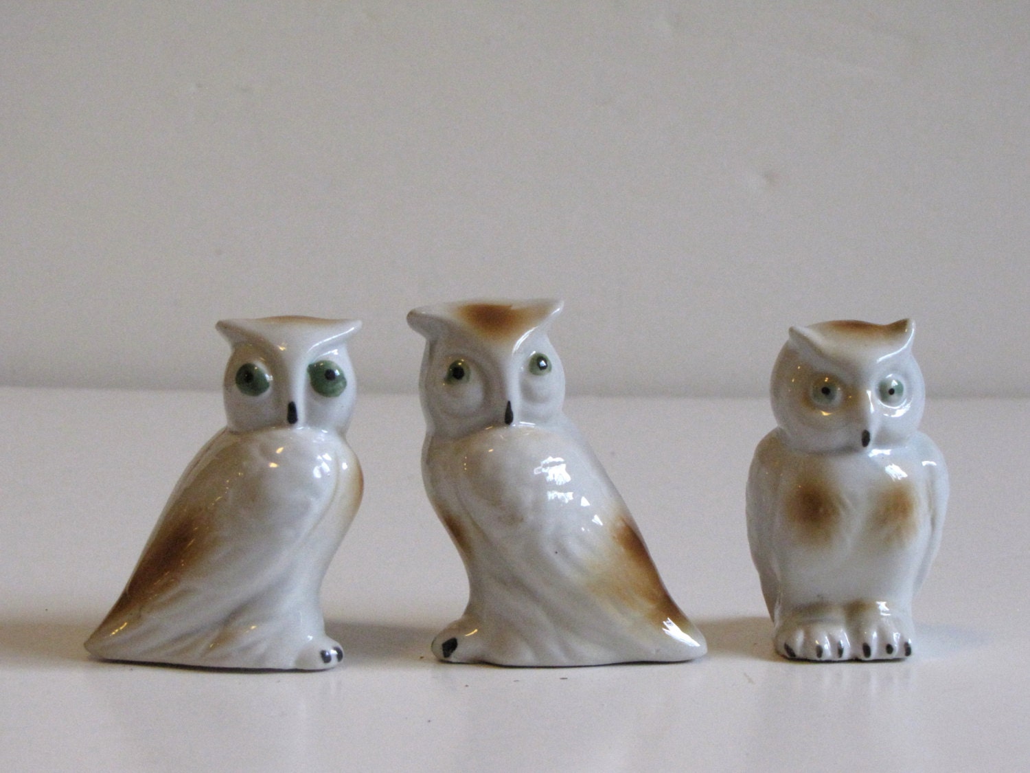 Vintage Small Owls - Set of Three