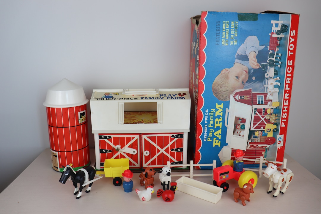Vintage 1968 Fisher Price Farm Toy Set Etsy Australia