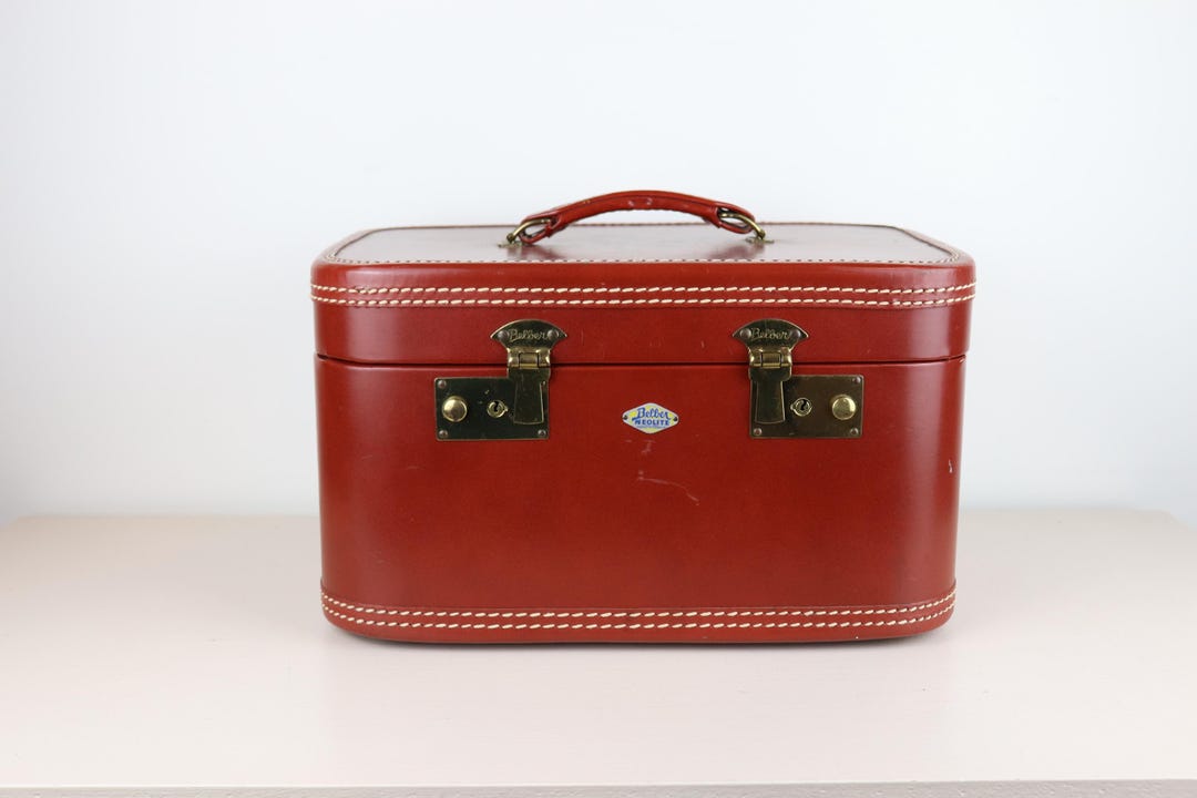 Vintage Rust Brown Belber Neolite Carry on / Train Case / Luggage - Etsy