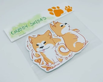 Chubby Shiba Inu's - 4 Sticker Pack