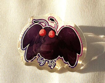 Chubby Mothman - Acrylic Epoxy Pins