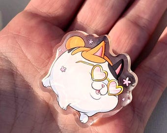 FFXIV Snazzy Fat Cat ~ 1.5 inch Acrylic Pin