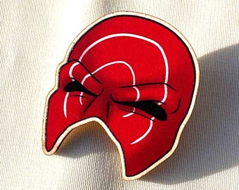 FFXIV Emet-Selch mask - 35mm Wooden Pin Badge