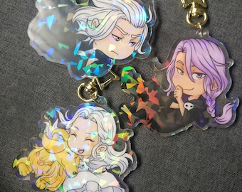 FFXIV Endwalker - Hades/Emet, Hythlodaeus & Venat (ELPIS TRIO) Holographic Acrylic Charms