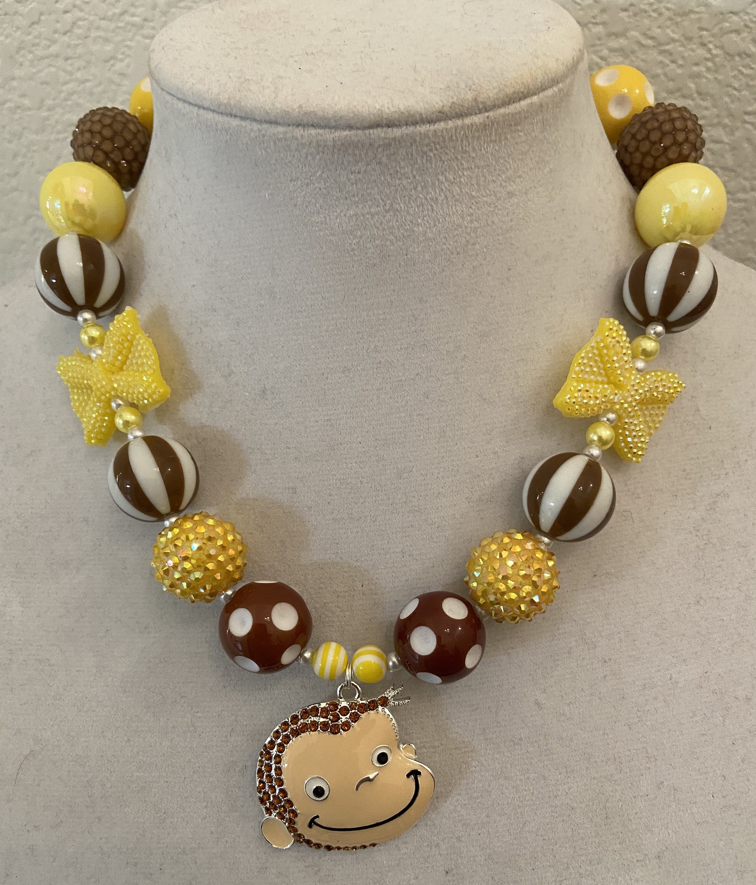 Curious George Chunky Bubble Gum Necklace (child) - Etsy