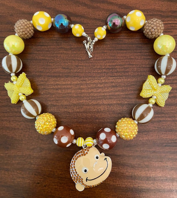 Curious George Chunky Bubble Gum Necklace (child) - Etsy