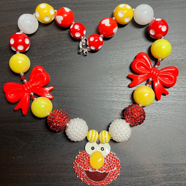 Elmo or Abby Cadabby inspired Bubble Gum Necklaces (Child)