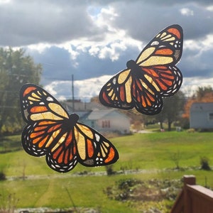 Monarch Butterfly Window Decoration | Paper Art Decoration | Stained Glass Monarch Butterfly