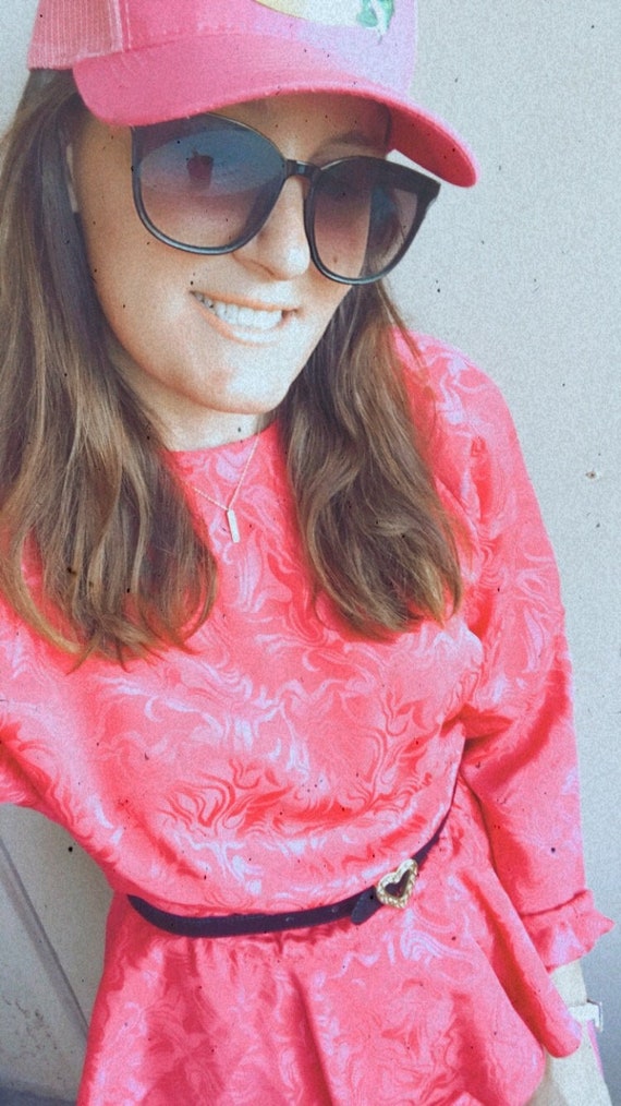 Pink peplum dress vintage