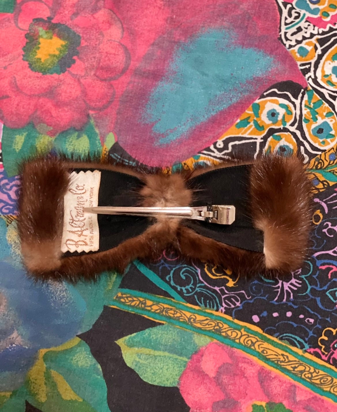B. Altmann & Co Fifth Avenue New York Mink Hair Bow clip MME.MINK BOW HAIR BARRETTE main image 2
