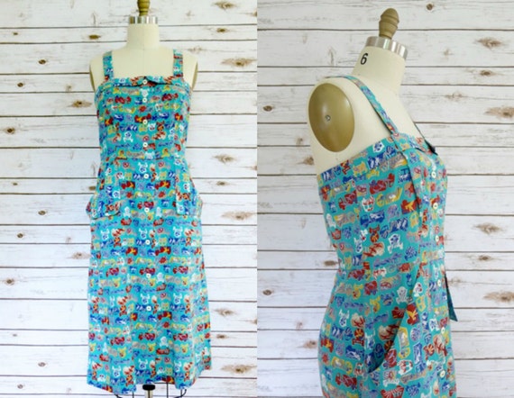 Vintage • Handmade 1940's Sundress - Aquamarine pr