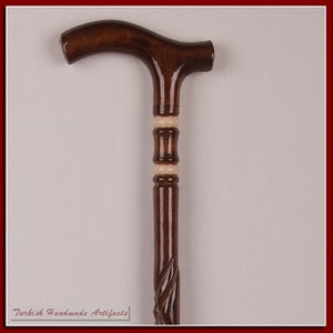 Handmade Diamond Shape Unique Turkish Wooden Walking Stick Cane Canes kd609