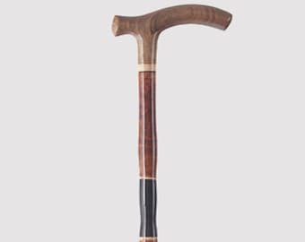 Handmade Classic Wooden Walking Stick - Unique Rustic Carved Cane - Premium Walking Stick - Handcrafted Elderly Walking Cane