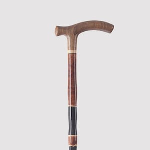 Handmade Natural Wooden Walking Stick - Unique Rustic Carved Cane - Premium Walking Stick - Handcrafted Elderly Walking Cane