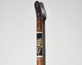 Handmade Diamond Shaped Unique Turkish Wooden Walking Stick Cane, Handmade Embroidered Wooden Walking Cane  For Women and Men