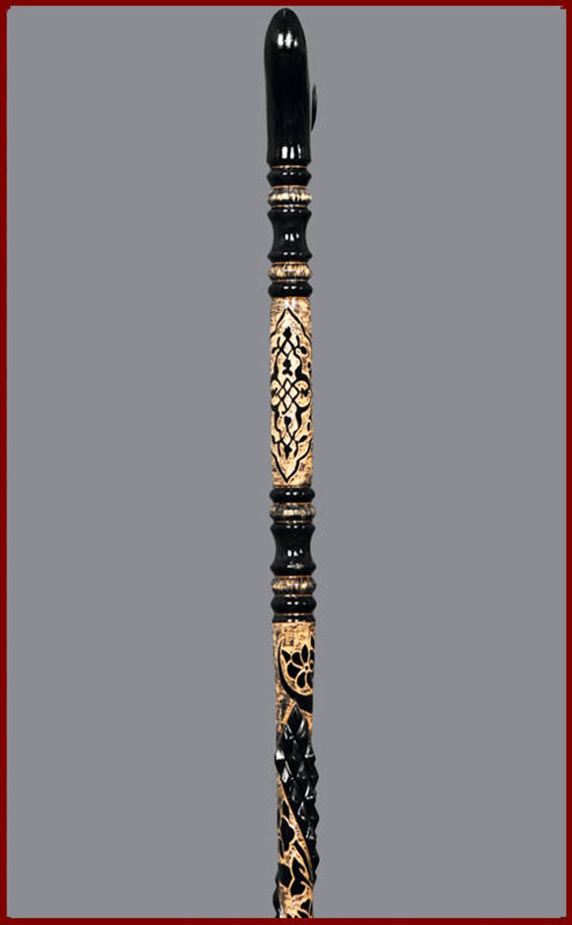 Handmade Wooden Walking Cane Embroidered & Patterned Walking - Etsy