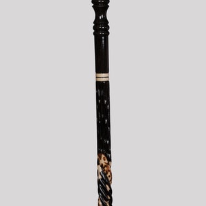 Knob Handle Embroidered Wooden Walking Cane | Handmade Decorative Vintage Rustic Walking Stick for Women and Men