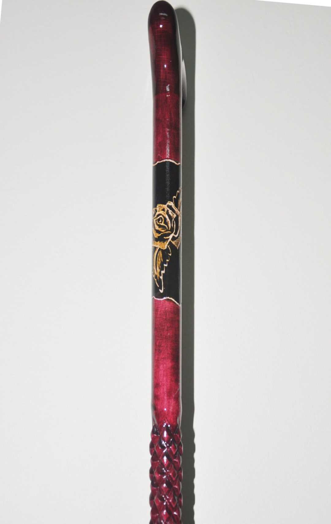 Handmade Wooden Walking Cane | Embroidered & Patterned Walking Stick ...