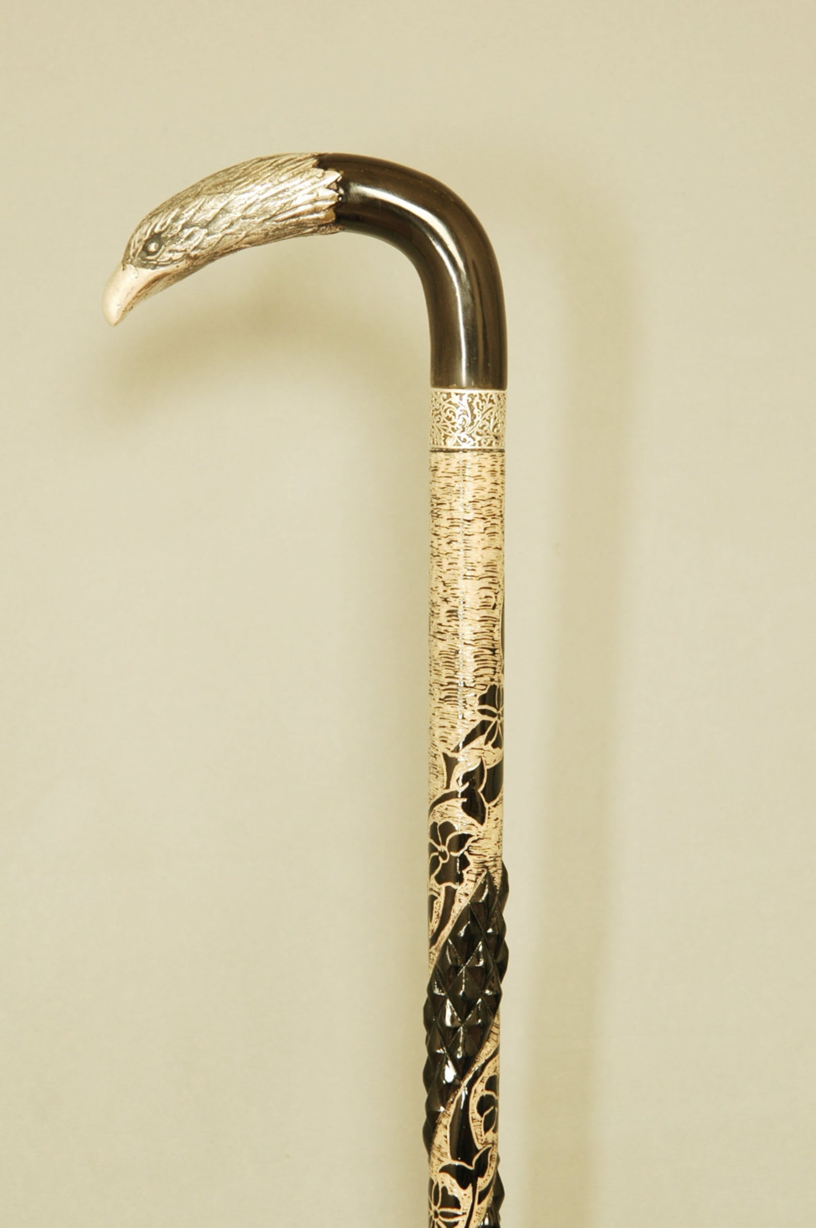 Handmade Wooden Walking Cane Embroidered & Patterned Walking Stick ...