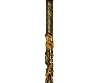 Handmade Wooden Walking Cane | Embroidered & Patterned Walking Stick Art | Premium Hand-Crafted Cane for Men | Customizable Wood Cane