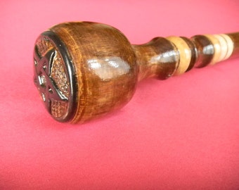 Unique and Artisanal Embroidered Wooden Walking Canes | Handmade Decorative Vintage Rustic Walking Sticks for Women and Men
