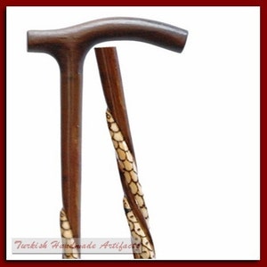Handmade Walking Stick Snake Embroidered  Cane Model cy24