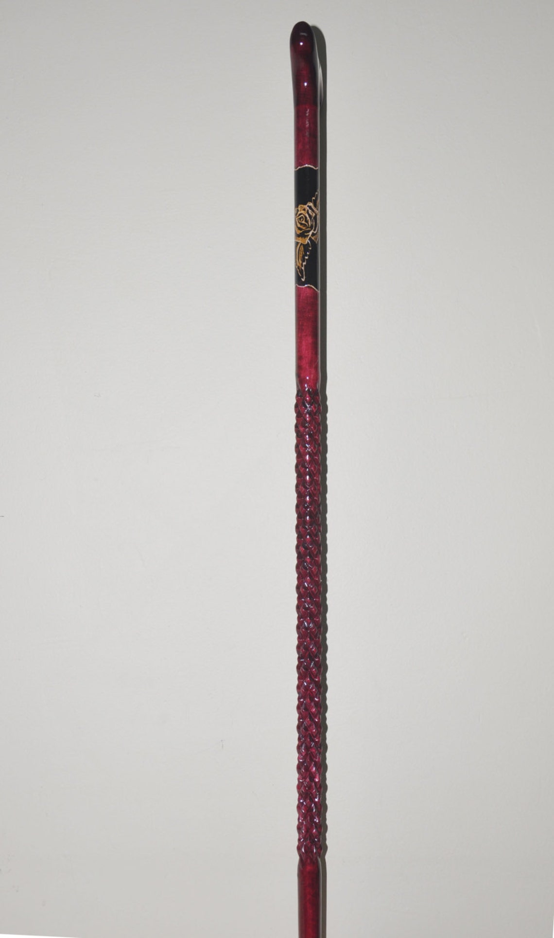 Handmade Wooden Walking Cane | Embroidered & Patterned Walking Stick ...