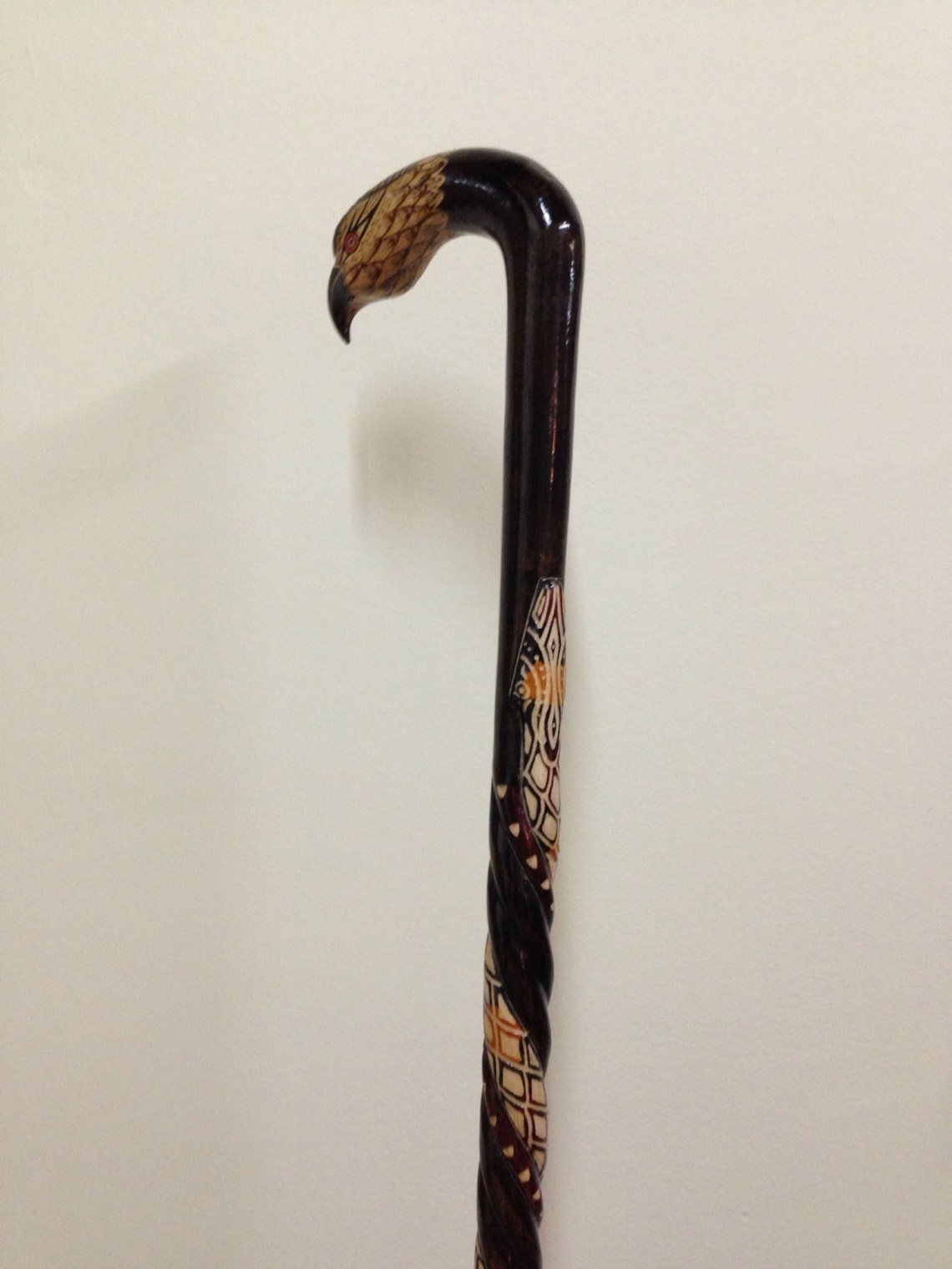 Handmade Wooden Walking Cane Embroidered & Patterned Walking - Etsy