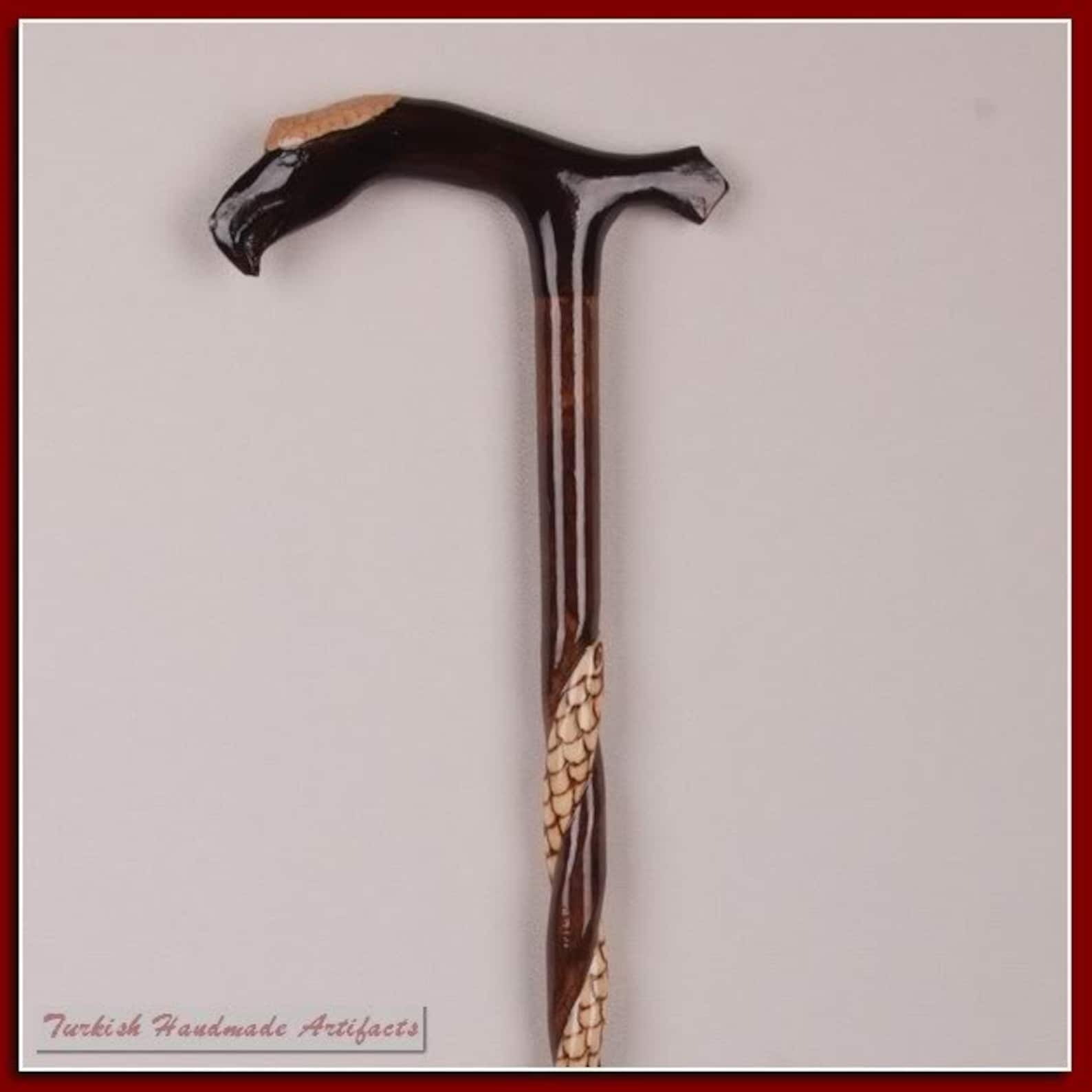 Handmade SNAKE Wooden Walking Stick Cane Canes Cy27 Etsy