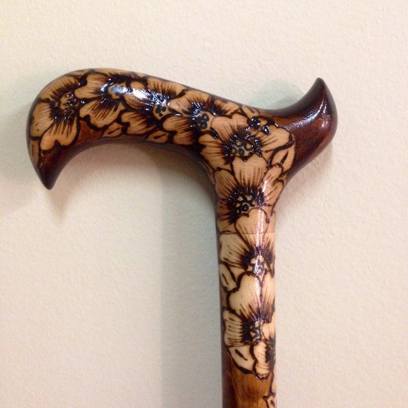 Flower Walking Stick Etsy