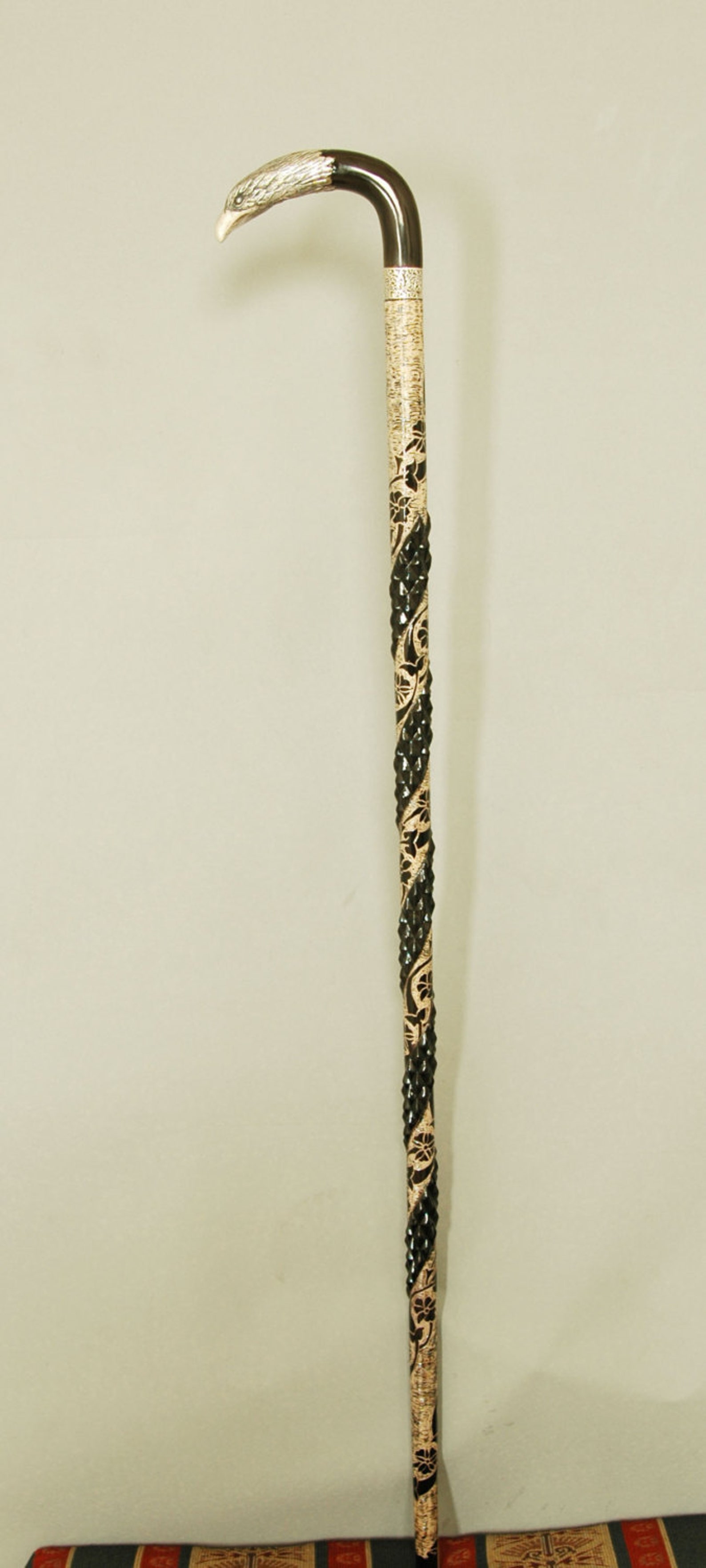 Handmade Wooden Walking Cane Embroidered & Patterned Walking Stick ...