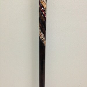 Handmade Wooden Walking Cane | Embroidered & Patterned Walking Stick ...