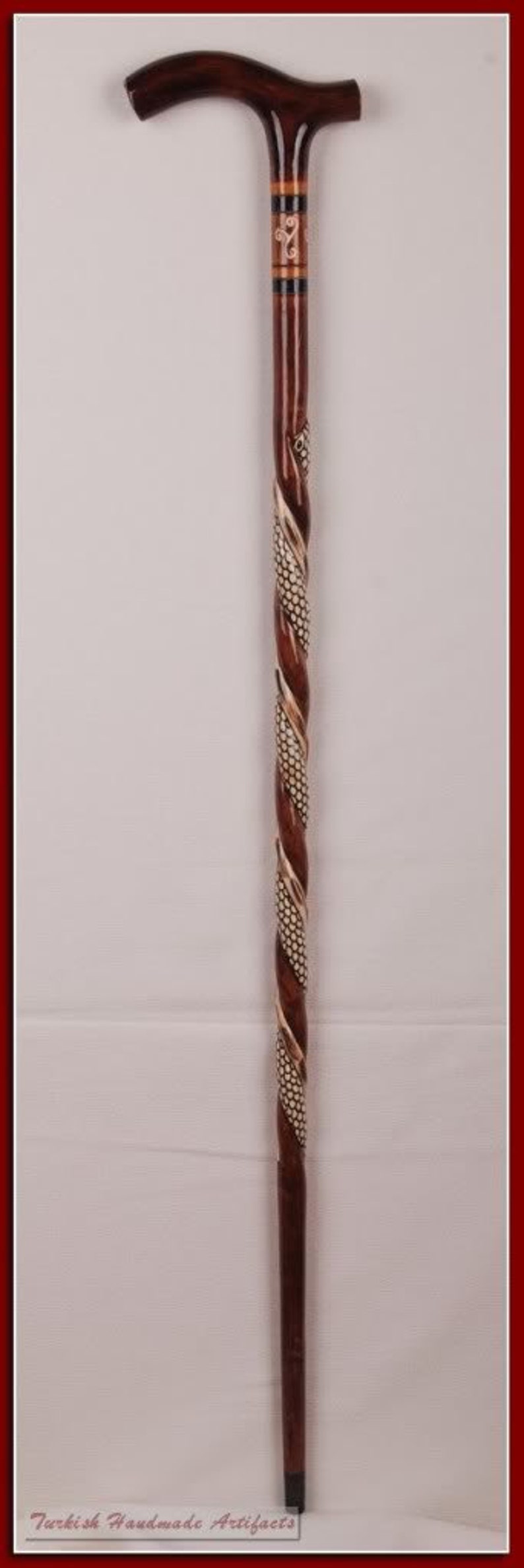 Handmade SNAKE Wooden Walking Stick Cane Canes Y4 Etsy