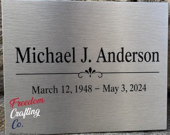 Stainless Steel Memorial Sign - 10" wide x 8" Tall