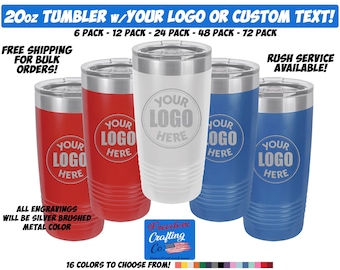 Bulk 20oz Custom Logo Tumblers: Engraved Stainless Steel Gifts