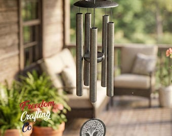 Personalized Tree of Life Memorial Wind Chime | Custom Sympathy Gift & Remembrance Keepsake | In Loving Memory Bereavement Chimes