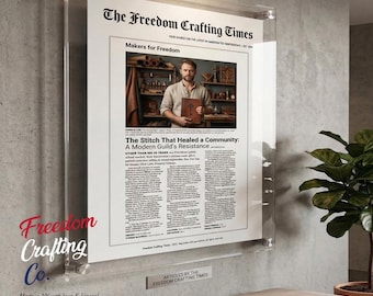 Custom Acrylic Plaque Newspaper Display Magazine Article Holder Photo Press Release Sign Business Recognition Wall Art Marketing Tool