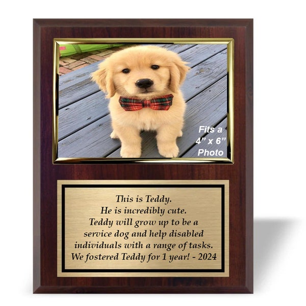 8" x 10" Photo Plaque Personalized with 4" x 6" Horizontal Picture Holder - Add Your Own Photo