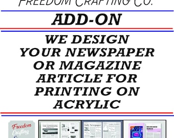 Custom News Article Design Magazine Layout Formatting Service Plaque Add On Print Ready File Personalized Publication Cover Gift