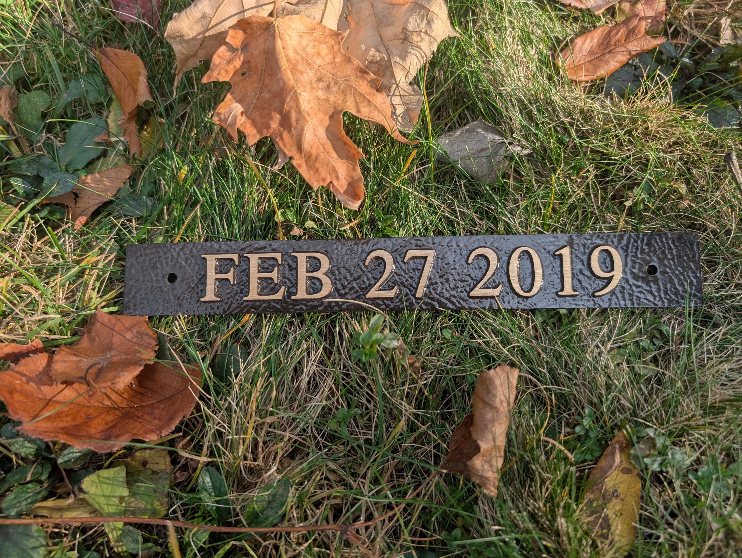 Bronze Grave Marker: Date Only, Cast in USA - Etsy