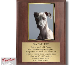Personalized Photo Plaque: 5x7 Vertical Picture Frame, Custom Text, 9x12 Plaque