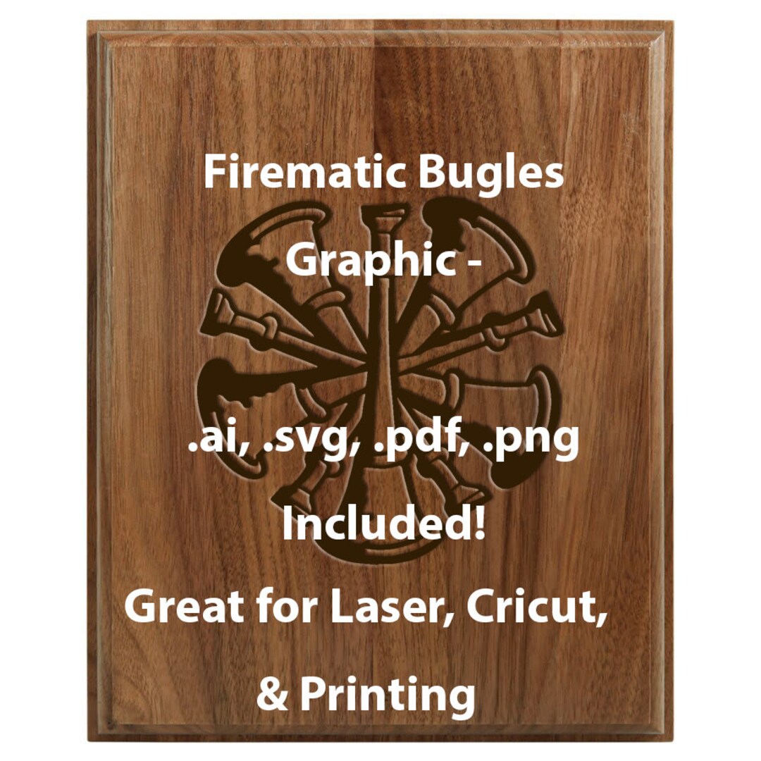 Firematic Bugles, Fire Department Graphic, SVG, AI, PNG, Transparent Images for Cricut, Laser