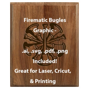 Grafica delle trombe dei vigili del fuoco: file vettoriali per incisione laser, Cricut (SVG, AI, PNG)