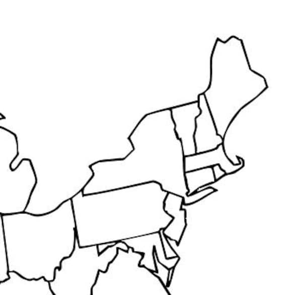 Map of USA Printable | Usa map wall art | Printable Usa Map | USA Map Printable | Usa map with states | Cute Black and White Usa Map