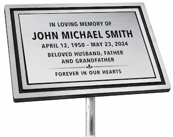 Personalized Engraved Aluminum Outdoor Plaque with Stake
